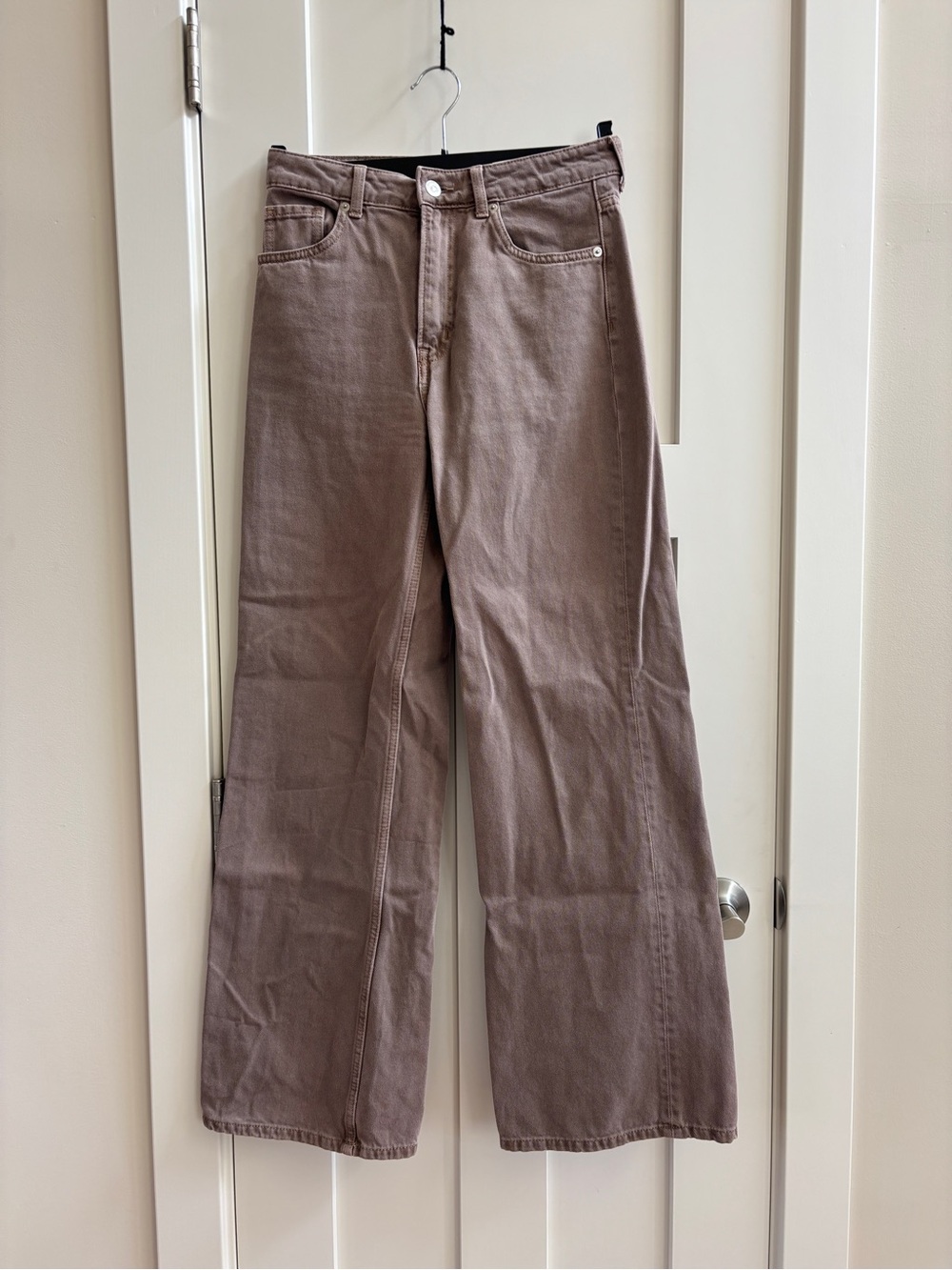 Jeans High Waisted Denim Pants Size 4 HM Divided Womens Brown Wide Leg